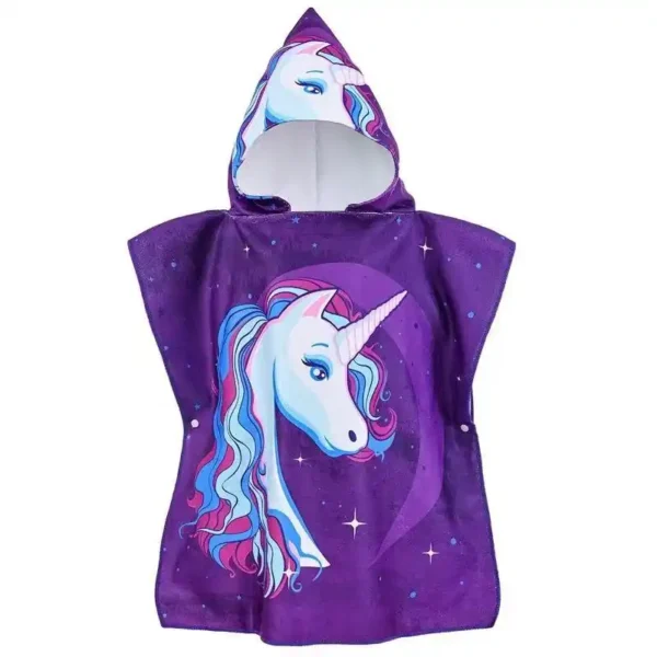 Poncho de playa de dibujos animados con opción de bolsa a juego