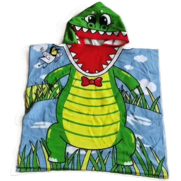 Poncho de playa de dibujos animados con opción de bolsa a juego