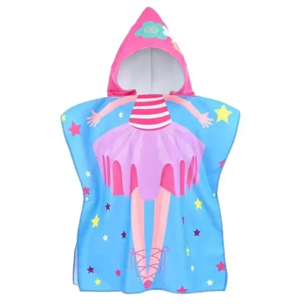 Poncho de playa de dibujos animados con opción de bolsa a juego