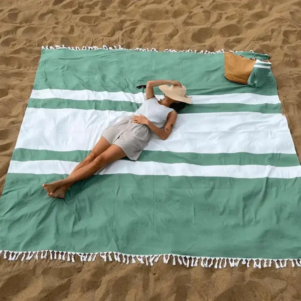 Custom Oversized Cotton Beach Towel With Logo Print