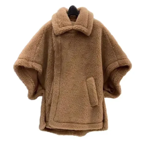 Heavy Duty Sherpa Poncho With Pocket And Hood