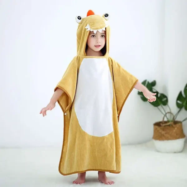 Kids Hooded Beach Poncho With Custom Print (1) Kids Hooded Beach Poncho With Custom Print