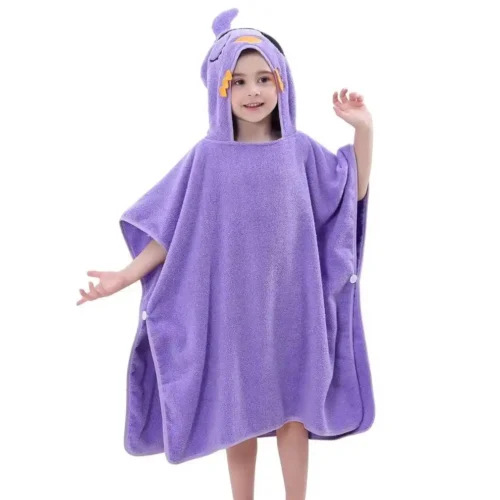 Kids Hooded Beach Poncho With Custom Print
