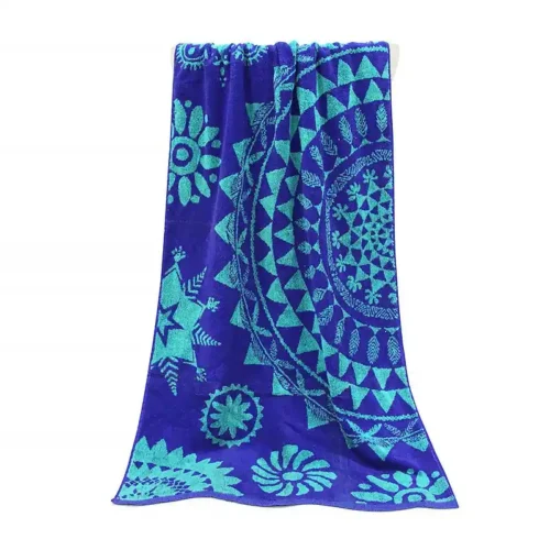 Luxury Jacquard Logo Beach Towel With Woven Pattern