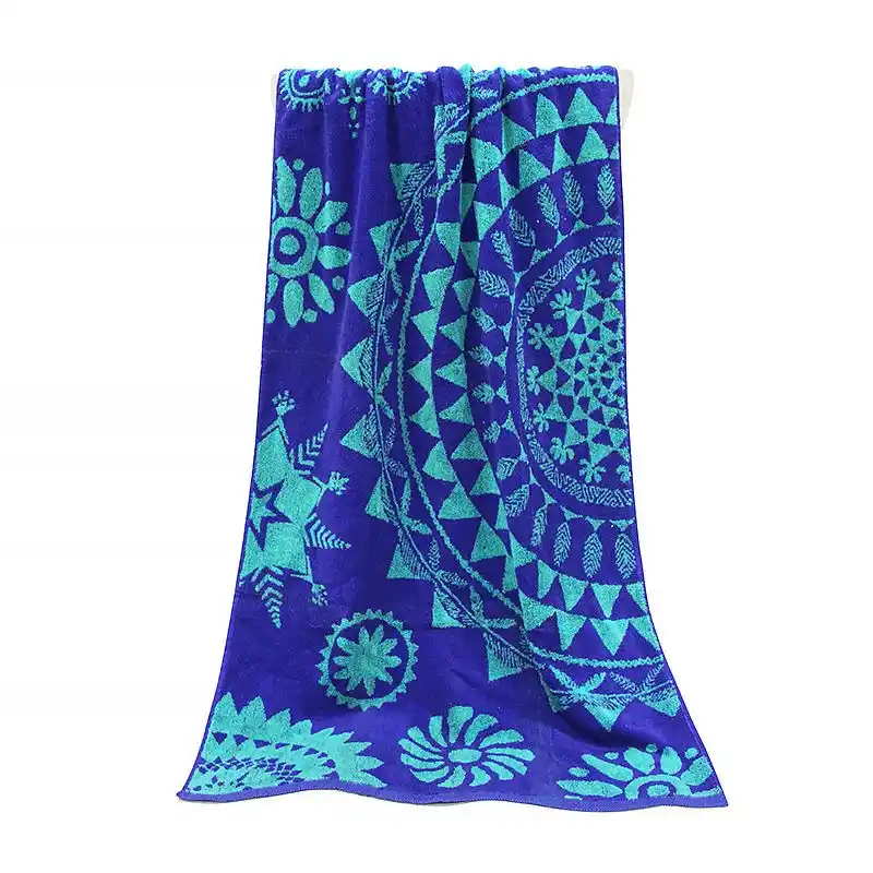 Home 4 Luxury Jacquard Logo Beach Towel With Woven Pattern
