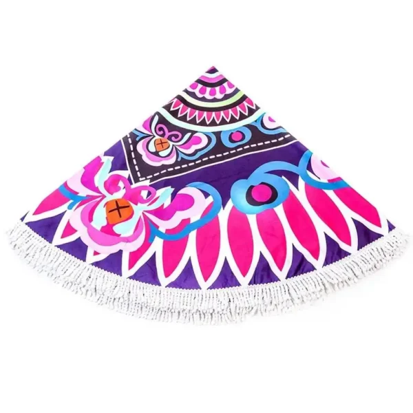 Oversized Round Microfiber Beach Towel With Fringe Option