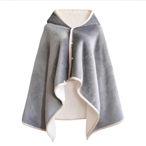 Plush Sherpa Poncho With Custom Label Option