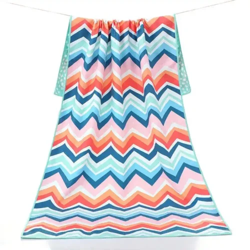 Reactive-Dyed Cotton Beach Towel With Full-Color Design