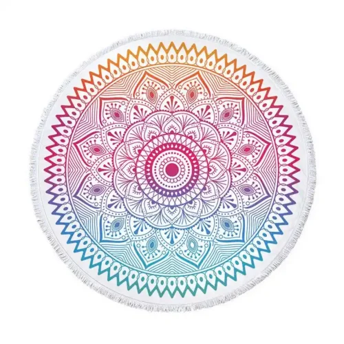 Round Cotton Beach Towel With Custom Artwork