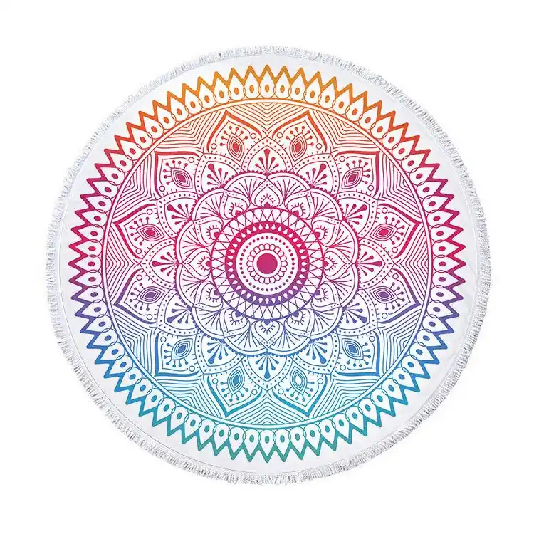 Home 1 Round Cotton Beach Towel With Custom Artwork