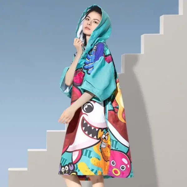 Sand-Free Microfiber Poncho With Full-Color Sublimation