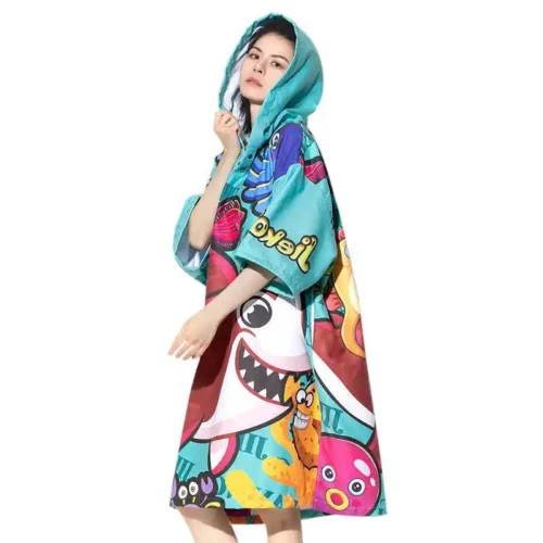 Sand-Free Microfiber Poncho With Full-Color Sublimation