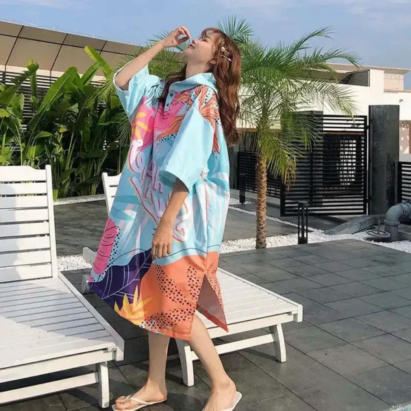 Sand-Free Microfiber Poncho With Full-Color Sublimation