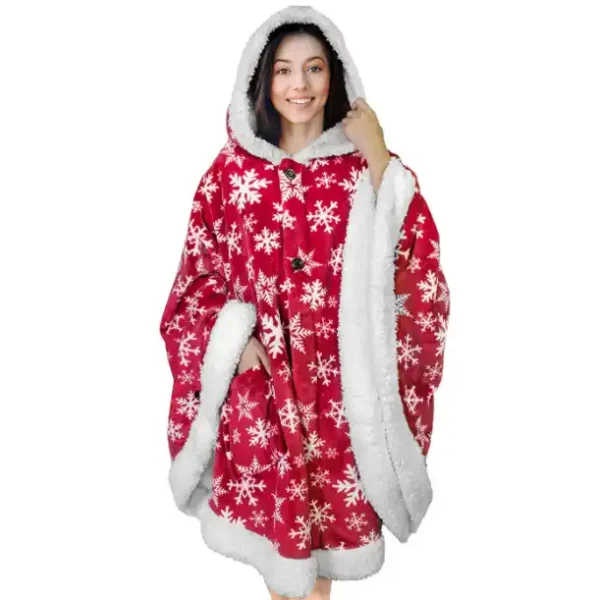 Sherpa-Lined Changing Poncho With Premium Warmth