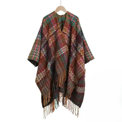 Terry Poncho Wrap With Contrast Binding