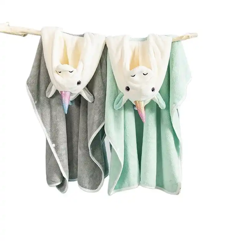 Home 7 Unicorn Hooded Towel With Personalized Name