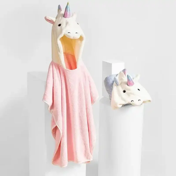 Unicorn Hooded Towel With Personalized Name