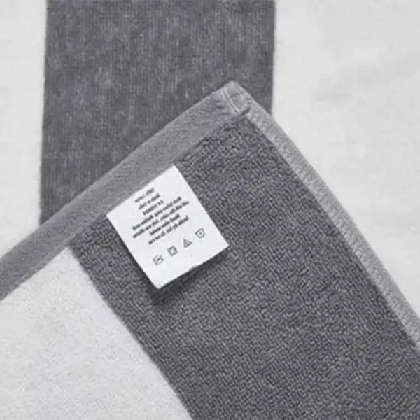 Yarn-Dyed Cabana Stripe Beach Towel With Custom Label