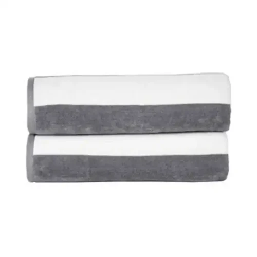 Yarn-Dyed Cabana Stripe Beach Towel With Custom Label